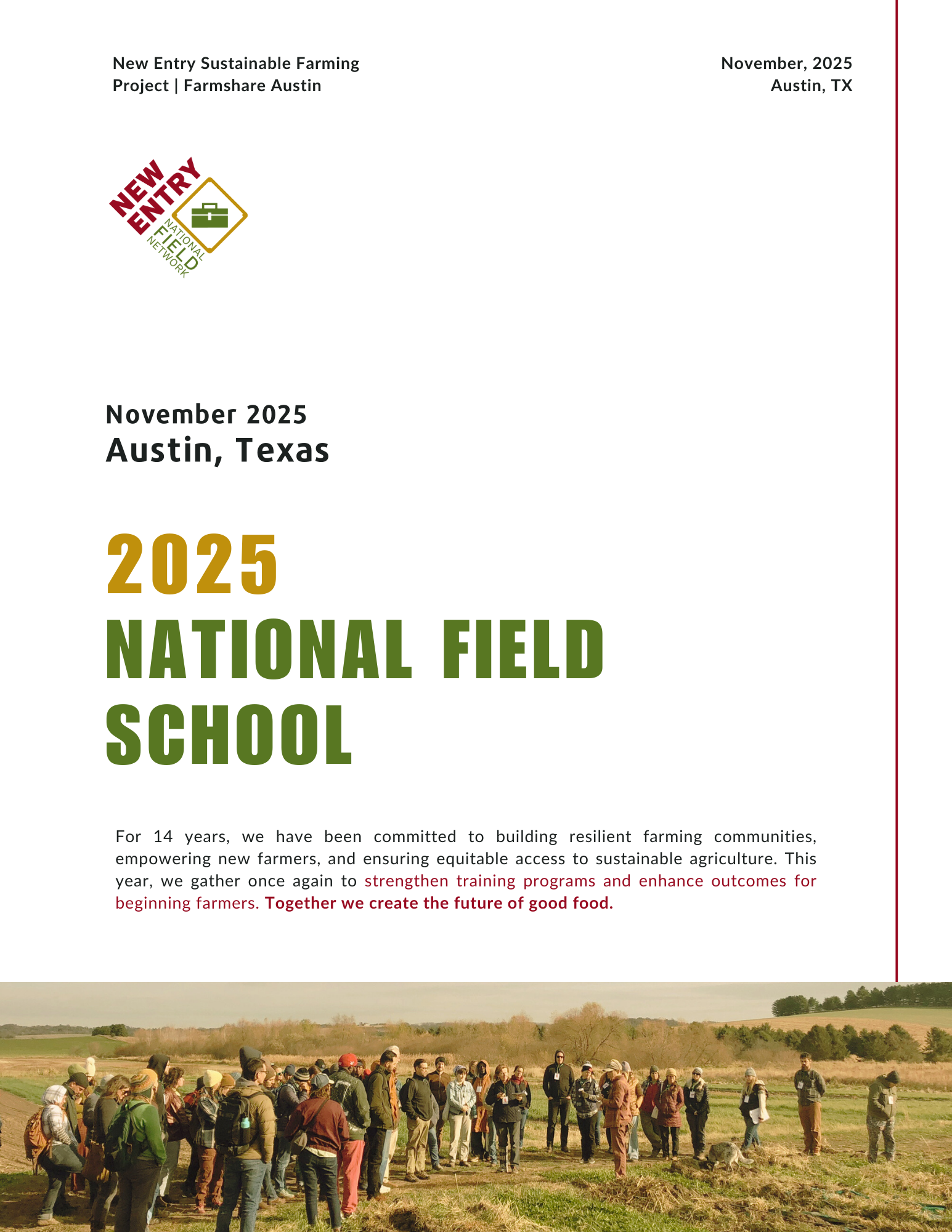 2025 FIELD School sponsorship packet cover